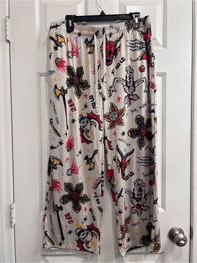 Stranger Things Hellfire Club Pajama Pants XL | Graphic Lounge Pants